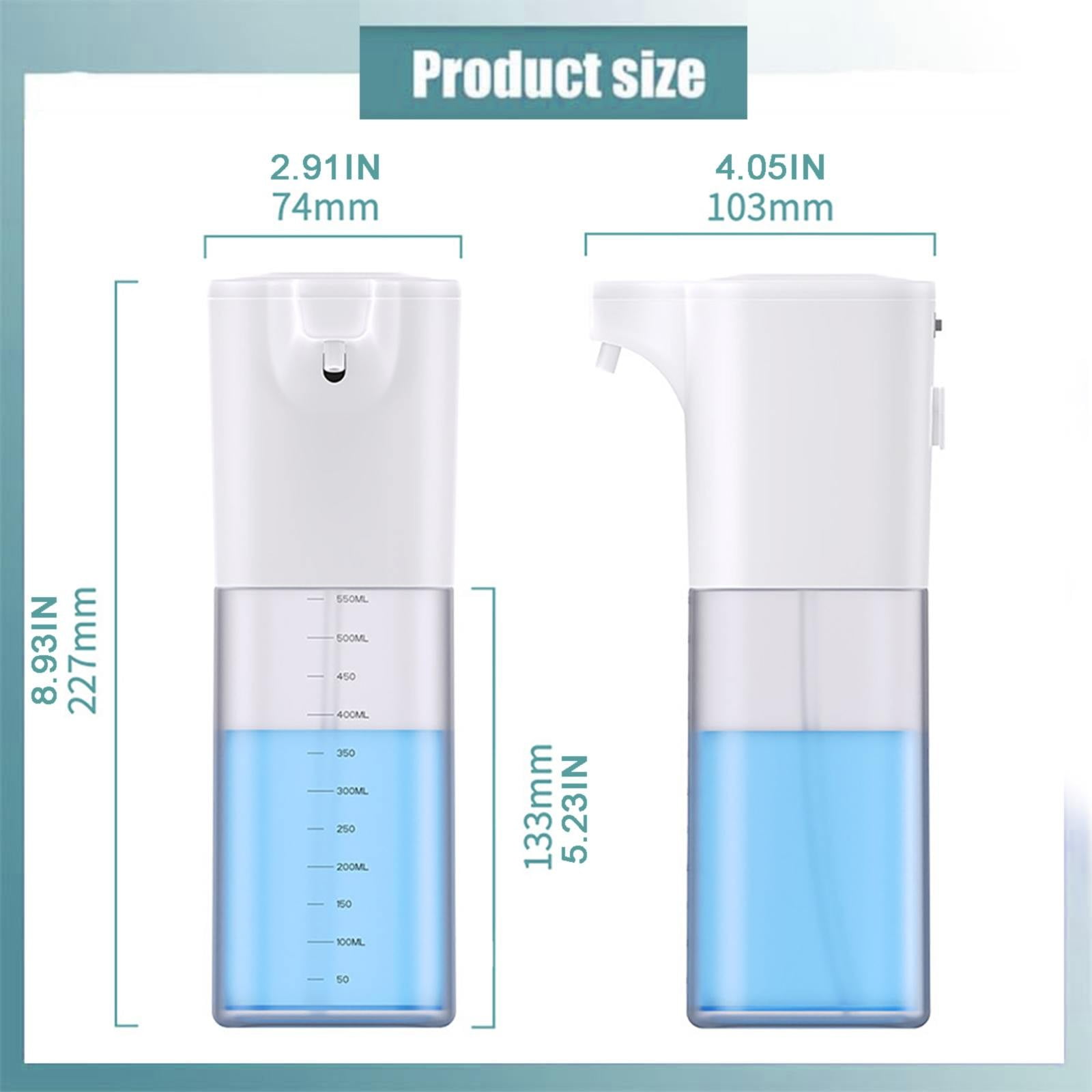 Mfigree Automatic Liquid Soap Dispenser Touchless Rechargeable 18.6oz/550ml With Wall Mount and 4 Adjustable Soap Hands Dish Soap Dispenser for Bathroom Kitchen