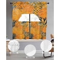 thumbnail image 2 of Orange Botanical Swag Kitchen Curtains Sets for Windows 24 Inch Length, Modernism Tropical Palm Leaf Short Window Curtain Panels Swags Valances and Tiers 3 Piece Set for Cafe/Dining Room, 2 of 5