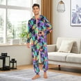 thumbnail image 3 of joogoo Gorillas Tie Dye Palm Unisex Adults Onesies Pajamas Jumpsuits L, 3 of 7