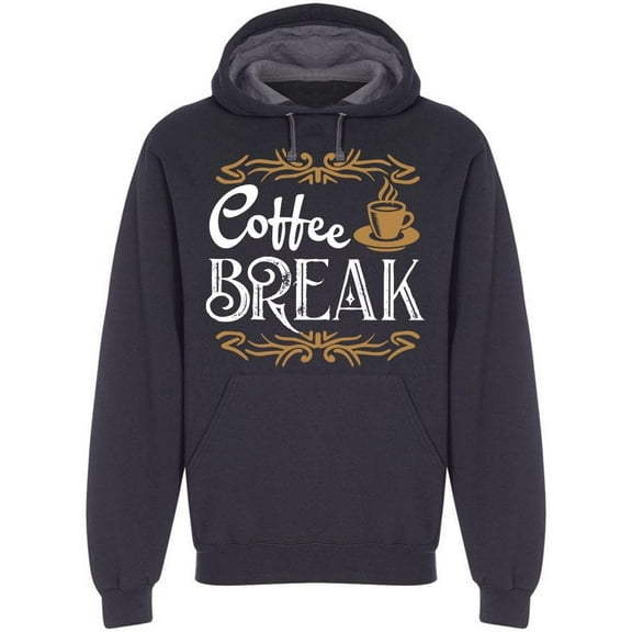 Quote Coffee Break Time Hoodie Men -Image by Shutterstock, Male Small