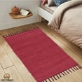 thumbnail image 3 of Handmade Upcycled Braided Natural Cotton Small Rag Rug Chindi ,Traditional Colorful Vibrant Colors Reversible 24''x36'' with Fringes, 3 of 3