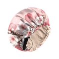 thumbnail image 1 of Zewurtuw Capó de Satén Gorro de Seda para Dormir Reutilizable Doble Capa Elástico Ajustable Gorros para el Cabello Lindo Estético Mujeres Niñas-Sakura, 1 of 5