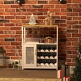 thumbnail image 1 of Wine Bar Rack Cabinet, Adjustable Shelves Coffee Bar Cabinet with Mesh Door and Baffle Design, Small Liquor Bar Cabinet for Home, Kitchen, Dinning Room, 1 of 7