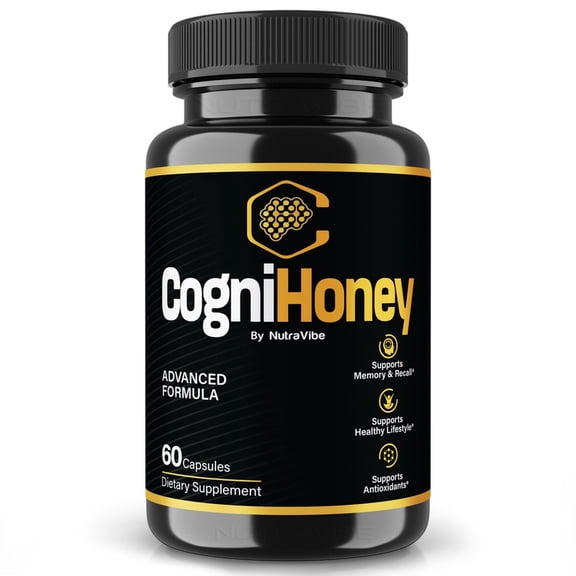 CogniHoney Pills – Daily Formula with a Natural Blend to Help Maintain Focus, Memory & Concentration | Clean, Gentle, Easy-to-Swallow Capsules for Everyday Sharpness (60 Capsules)