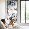 thumbnail image 3 of Vintage Blue Floral Window Privacy Film, Farmhouse Watercolor Flower Butterflies Static Cling UV Sun Blocking Tint Film Heat Control Windows Films for Bedroom Bathroom, Window Stickers 23.6"x59", 3 of 8