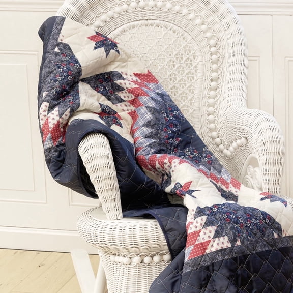 Donna Sharp Americana Bluefield Star UCC Quilted Throw