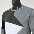 thumbnail image 4 of ZHOGXU Mens Casual Pullover Long Sleeve Round Neck Color Block Loose Fit Breathable Sweatshirt For Autumn Winter Daily Wear,Grey,Xxxxl, 4 of 5
