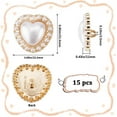thumbnail image 2 of 1box 15Pcs Heart Pearl Buttons Gold Heart Shape Buttons Pearl Buttons Alloy Decorative Buttons Pearl Peach Heart Button for Clothes Cardigans Coat Sweater Suit Craft Projects, 2 of 8
