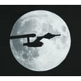 thumbnail image 5 of Star Trek Men's Starship Enterprise Silhouette Moon Background T-Shirt, 5 of 7