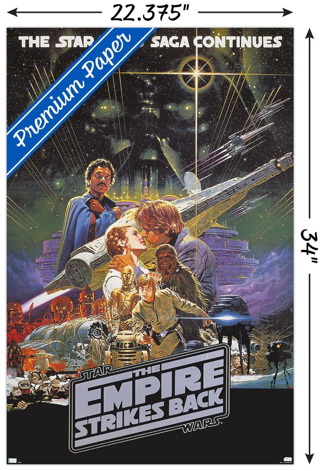 Star Wars: The Empire Strikes Back - Kiss One Sheet Wall Poster, 22.375" x 34"