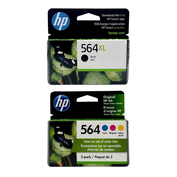HP Original 564 CMY/564XL Black, Standard Color Ink Cartridge Pack, CZ141FN