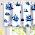 thumbnail image 6 of DriftAway Harbor Sailboat Ocean Print Blackout Thermal Insulated Window Curtain Valance Rod Pocket 52 Inch by 24 Inch Plus 2 Inch Header Navy, 6 of 7