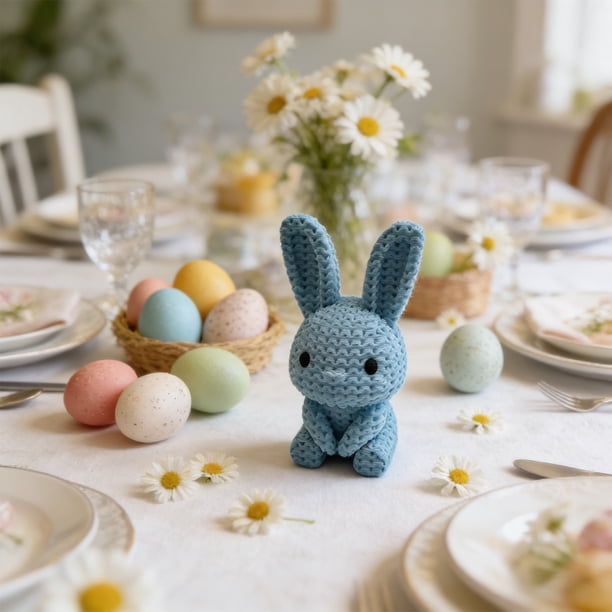 Decoraciones de Pascua, Adornos de Pascua, Regalos de Pascua, Decoración de Conejos de Punto, Adorno de Pascua, Adorno de conejo PLA