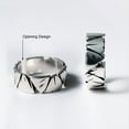 thumbnail image 3 of enjoywould Men Ring Bright Luster Open Ended Personality All Match Jewelry Gift Geometric Rough Splicing Irregular Shape Male Party Finger Ring for Banquet, 3 of 4