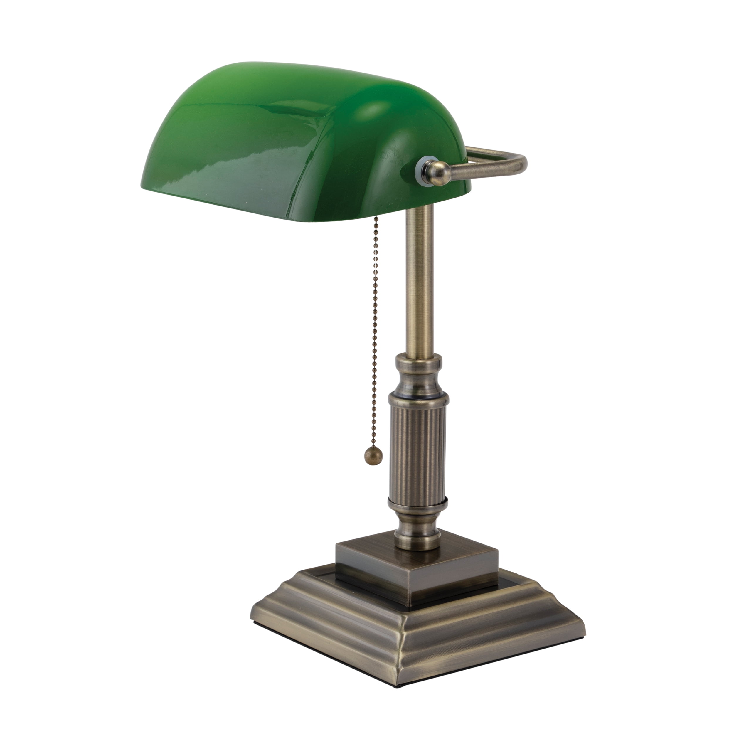 V-Light 14.75 inch Bronze LED Bankers Lamp with Green Shade