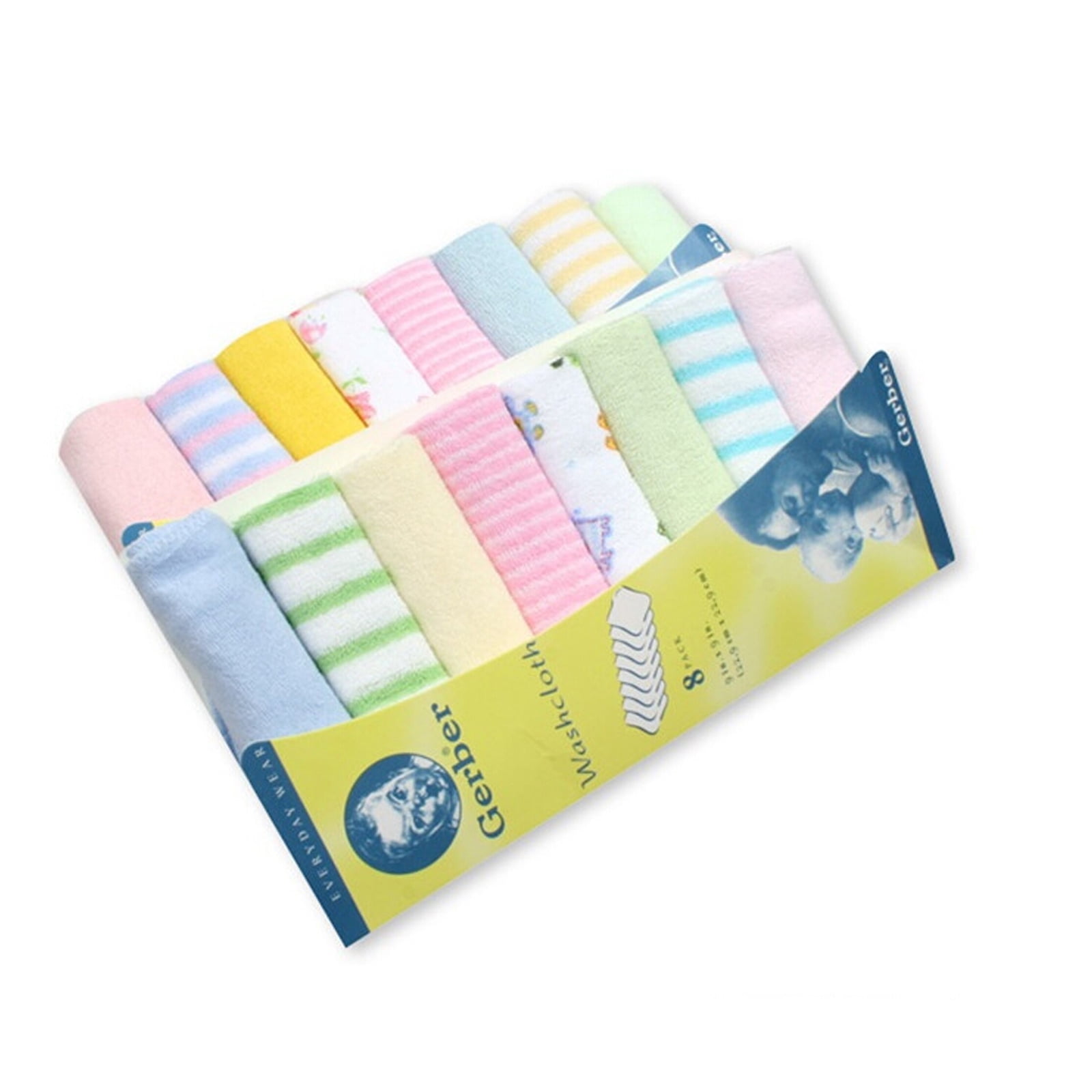AmShibel 8Pcs Baby Infant Newborn Bath Towel Washcloth Bathing Feeding
