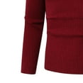 thumbnail image 5 of TFEOQRY Men's Mock Neck Sweater Ribbed Knitted Long Sleeve Solid Pullover Fall Winter Thermal Tops Burgundy, 5 of 5
