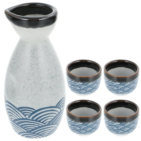 

NUOLUX 1 Set Exquisite Japanese Style Ceramics Sake Cup Sake Pot 5 Piece Wine Set