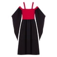 thumbnail image 2 of YONGHS Halloween Gothic Dress for Girls Lolita Princess Lace Up Cold Shoulder Dress Medieval Cosplay Costume Red 10, 2 of 7