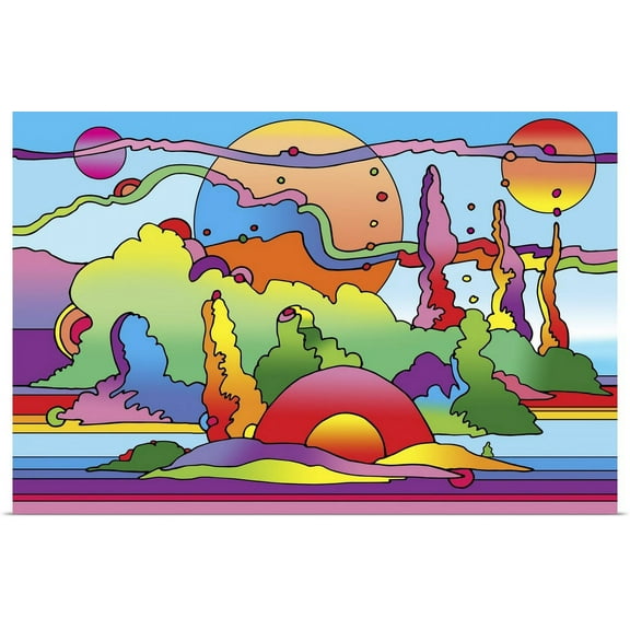 Great BIG Canvas | "Pop Art Landscape" Art Print - 24x16