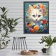 thumbnail image 4 of Pintura de diamante 5D DIY kit de gato con taladro redondo completo decoración del hogar 30x40cm blanco, 4 of 9