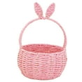 thumbnail image 4 of perfk Woven Basket Easter Decor Hand Basket for Baby Shower Party Favors Vegetable pink, 4 of 10