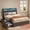 Grey, variant on Euroco Full Size Platfrom Bed with Lift Up Storage and Wingback Headboard, USP Ports, Light Grey