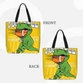 thumbnail image 2 of Disketp T-Rex Playing Football Bolsa Tote de Lona para Mujer, Bolso de Hombro y Cruzado con Cierre de Cremallera, 2 of 7