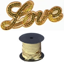 IDEANATEGRATE Flat Glitter Sequins 1Pack 6Mm Light Golden Paillette String Ribbon For Diy Attire Bridal Wedding Sewing