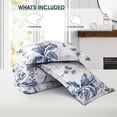 thumbnail image 6 of LANCO MODERN LIFESTYLE 3 Piece Queen Comforter Set, White Blue Botanical Floral Bedding, Soft Microfiber Comforter with Pillow Shams, Lightweight All Season Modern Woodland Bedspread, 6 of 7
