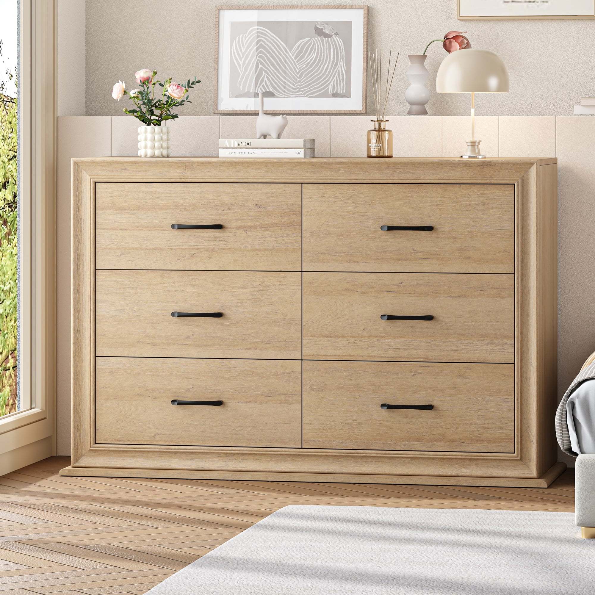Better Homes Gardens Modern Farmhouse 6 Drawer Dresser Rustic Gray Finish