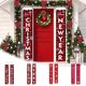 thumbnail image 1 of Cortina de puerta de pareado navideño - Tapa de puerta de poliéster rojo en pack de 2 - 30x180cm decoración navideña para festividades y fiestas de primavera, 1 of 6