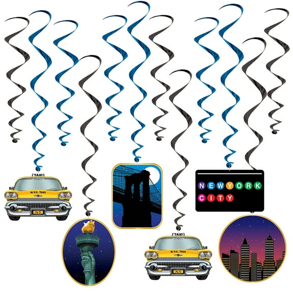 New York City Hanging Swirls (12 Pcs) - 1 Pack