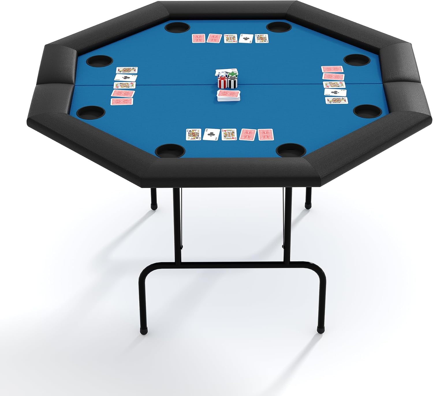 HOMASIS 182 X 82cm Table De Poker Pliable 8 Joueurs, Avec 8 Porte