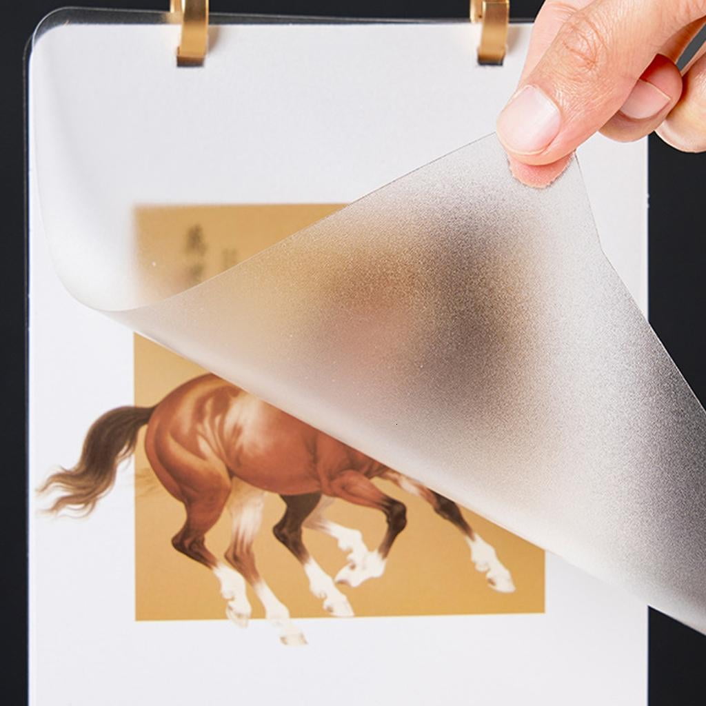 2026 Year of Horse Calendar 2026 Desktop Monthly Flipping Calendar With Acrylic and Wooden Display Stand for Home Office