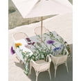 thumbnail image 3 of 52x70 Inch Outdoor Tablecloth with Umbrella Hole Zipper Rectangle Spring Summer Flowers Rectangular Tablecloths Outside Waterproof Farmhouse Floral Botanical Patio Table Cloth Cover for Picnic Party, 3 of 8