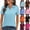 #02 Light Blue, variant on Collared Polo Shirt for Women V Neck Short Sleeve Soft Breathable Lightweight Casual Business Golf Tennis Tops, #02 Royal Blue, XXL
