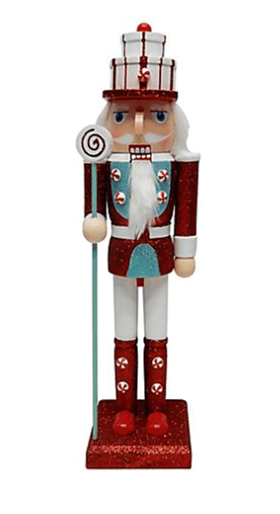 Northeast Home Goods Wooden Christmas Nutcracker Decor, Glittered
