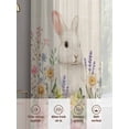 thumbnail image 6 of Easter Bunny Sheer Curtains 96 Inch Length 2 Panels for Living Room, Spring Flowers Leaves Cute Rabbits Pastoral Plants Voile Kitchen Curtain Set, Luxury Privacy Drapes Window Treatment for Bedroom, 6 of 7