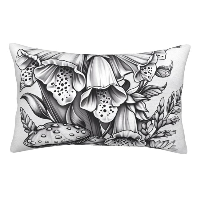 Balery Monochrome Botanical Illustration Funda de Cojín Estampada, Regalos para Mujeres, Regalos de Amor para Ella, Regalos para Novia o Esposa, Funda de Almohada-14"x20"