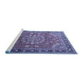 thumbnail image 2 of Ahgly Company Machine Washable Indoor Square Medallion Blue Traditional Area Rugs, 5' Square, 2 of 4