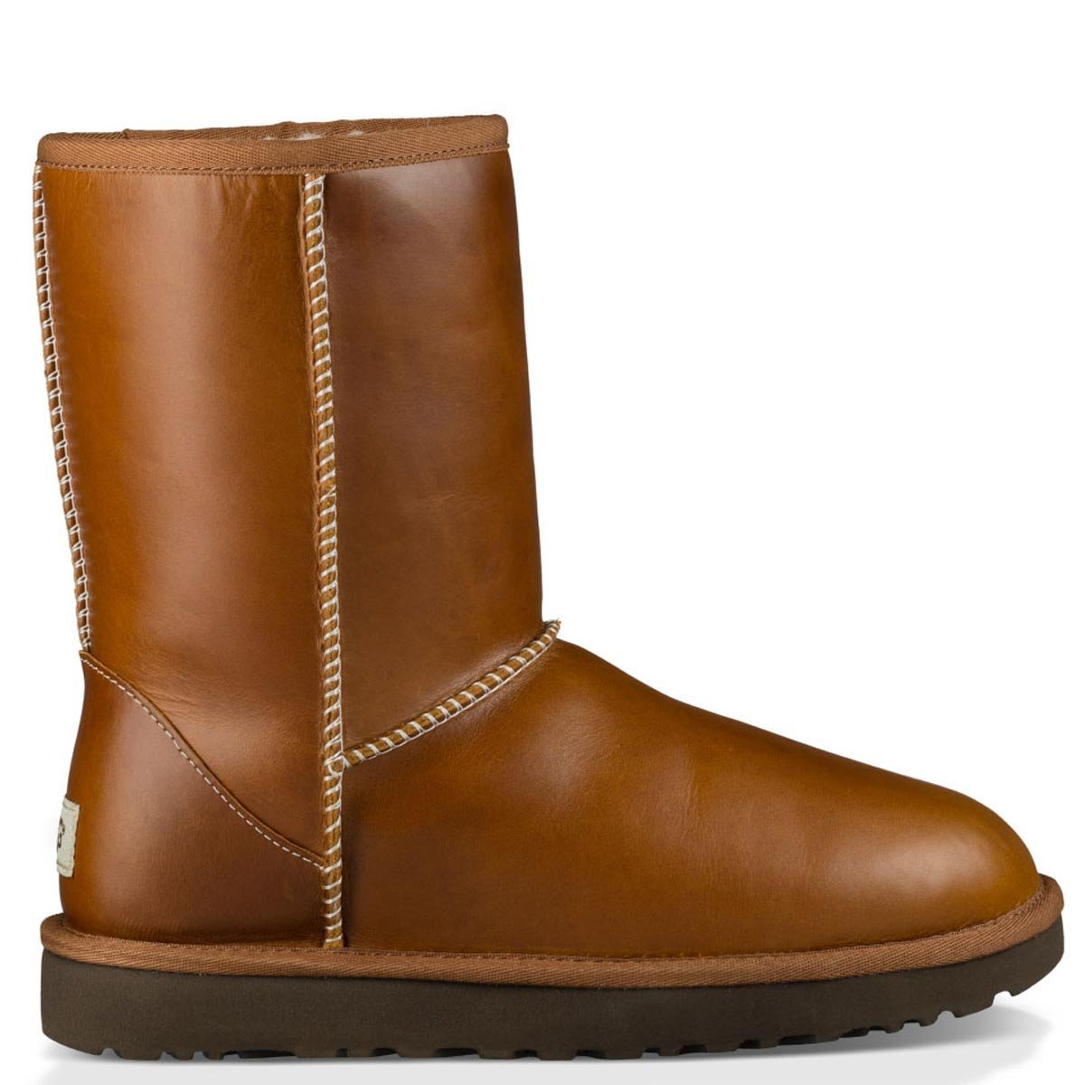 ugg classic short leather chestnut