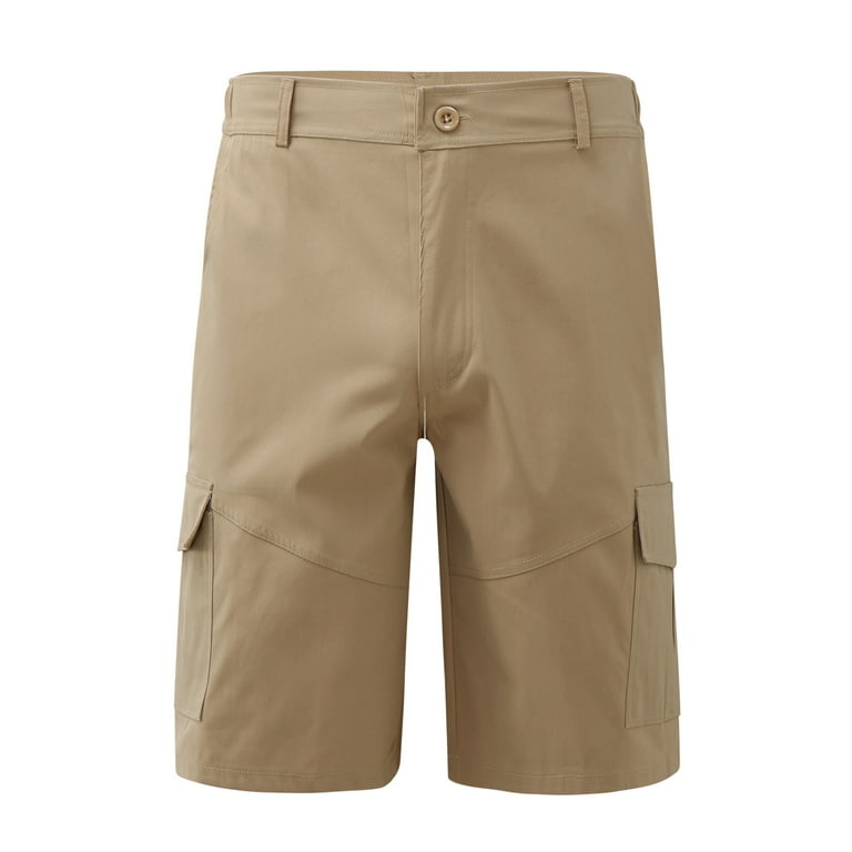 Most Ofcl Seven Men Tan Cargo Shorts Size 36 Adjustable Leg Pockets Belted