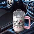 thumbnail image 4 of Chaos Coordinator Insulated Travel Tumbler Gift - 40 Oz Stainless Steel Cup with Handle & Straw, Keeps Beverages Hot Cold, For Boss, Coworker, Teacher, Nurse, Mom, Friend, 4 of 5