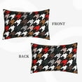 thumbnail image 2 of Zufioo Houndstooth Green Red Print Double-sided Plush Pillow Cover,Decorative Pillow Protector without Pillow Core, Suitable for Sofa, Bedroom, Car-20"x30", 2 of 6