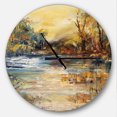 thumbnail image 1 of DesignArt Stream in Forest Oil Painting Large Wall Clock, 1 of 2