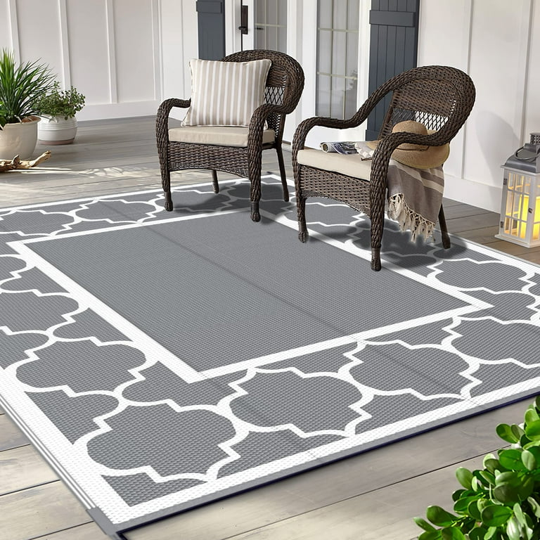 GENIMO Outdoor Rug for Patio, Reversible Plastic Waterproof Mat, Clearance  Carpet, Rv, Camping, Deck, Camper, Balcony