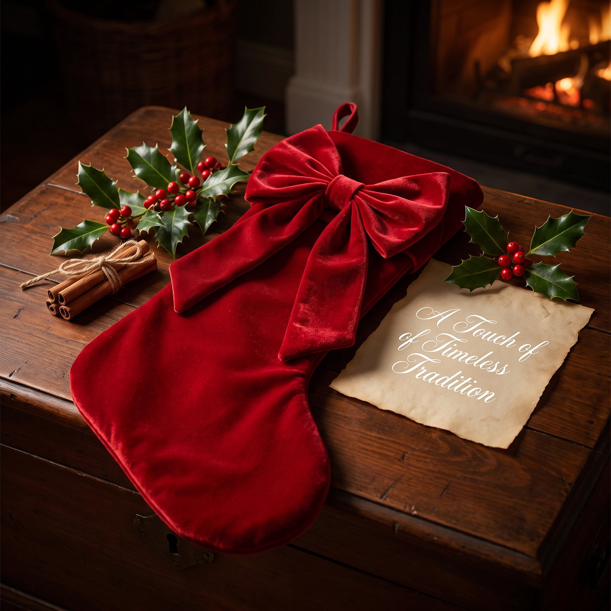 Unique Bargains Double-Layer Whimsical Extra-Large Hearthside Gift Holder Stocking Red 18"