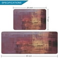 thumbnail image 2 of 2 Pieces Kitchen Rugs, Abstract Non Slip Burgundy Red Yellow Comfort Art Modern Indoor Floor Mat Runner Rug Set for Laundry Office Sink Bathroom (17"x48"+17"x24"), 2 of 13