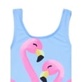 thumbnail image 3 of Wonder Nation Baby and Toddler Girls Flamingo Ruffle One Piece Swimsuit, Sizes 12M-5T, 3 of 3
